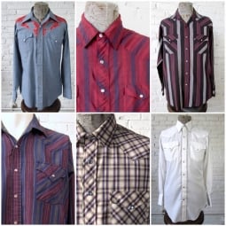 Mens cowboy pearl snap Western Shirt (Long Sleeve) by the bundle-ON BACKORDER